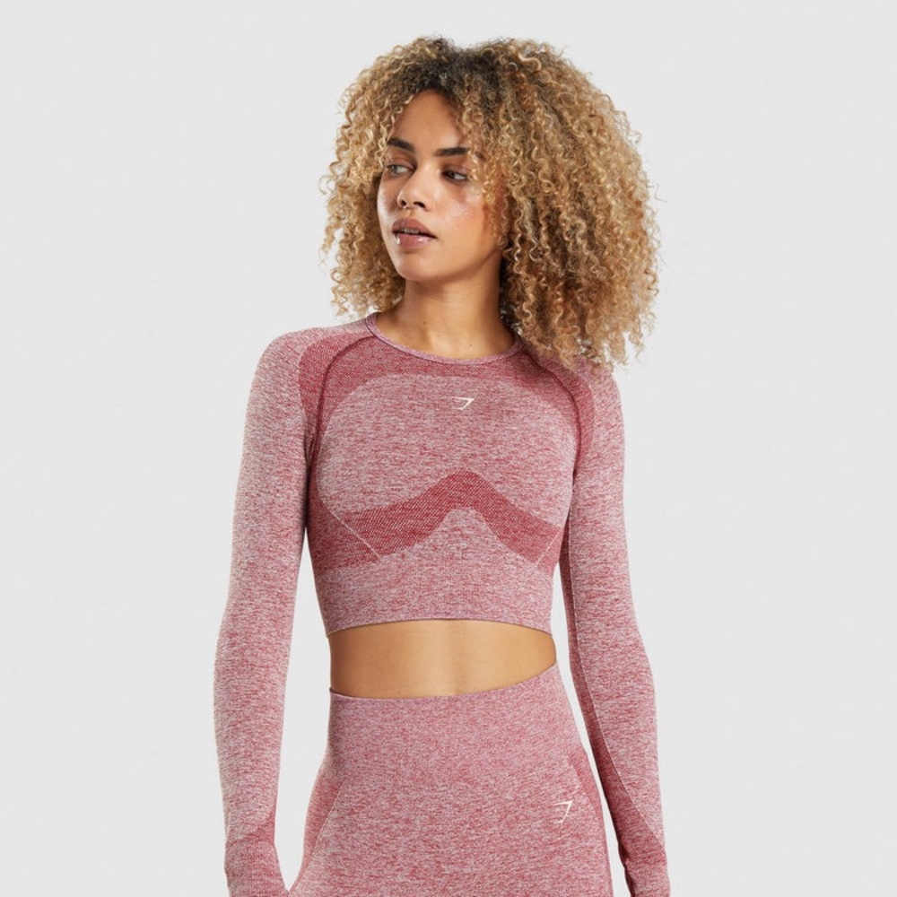 GYMSHARK FLEX SPORTS LONG SLEEVE CROP TOP SIZE M
